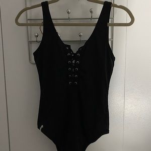 Rhythm Sunchaser Lace Up One Piece Black